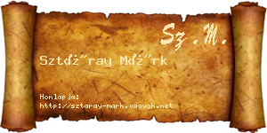 Sztáray Márk névjegykártya