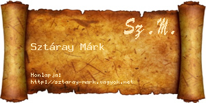 Sztáray Márk névjegykártya